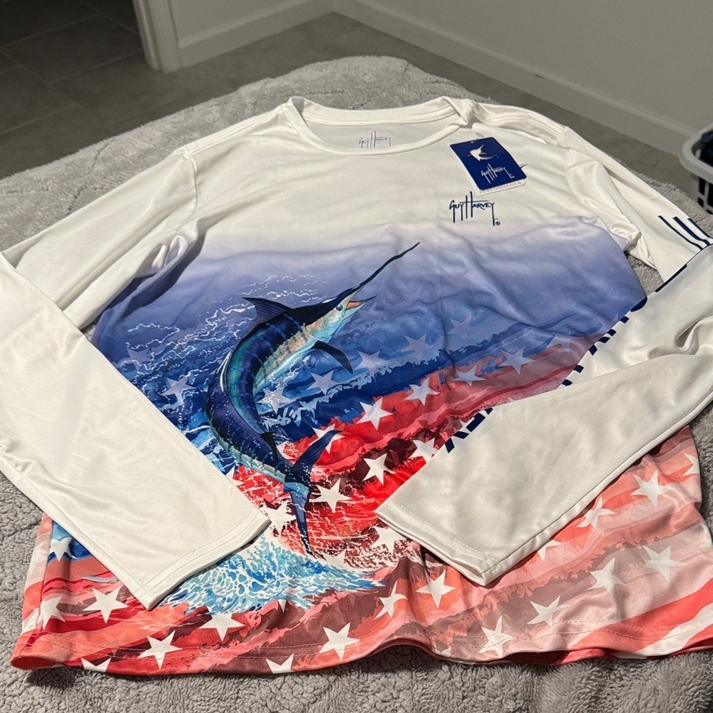 Guy Harvey Cream Long Sleeve Shirt